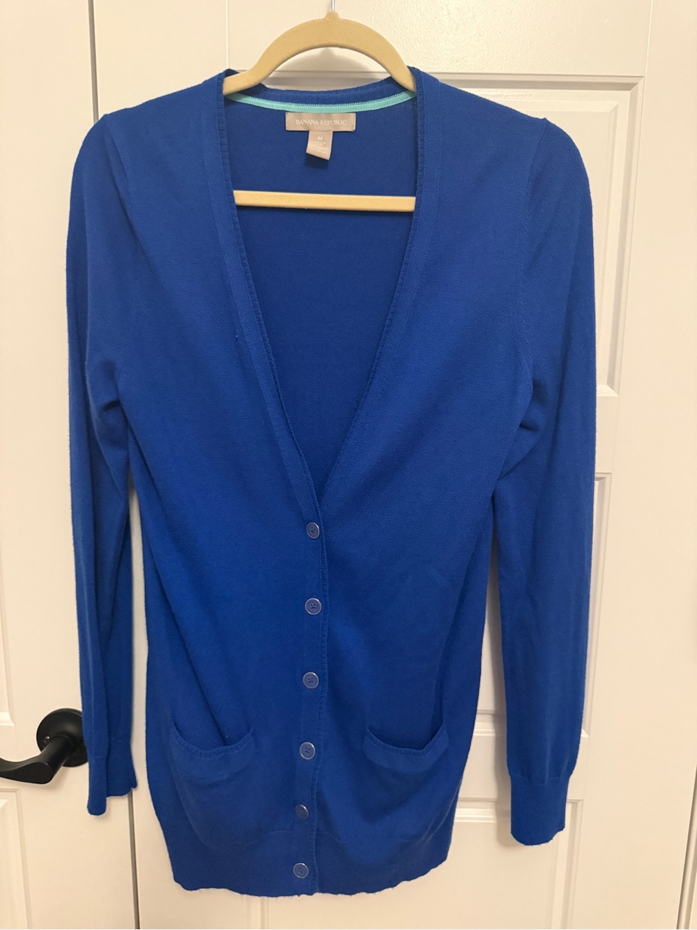 Banana Republic Royal Blue Women's Button-Up V-Neck Cardigan